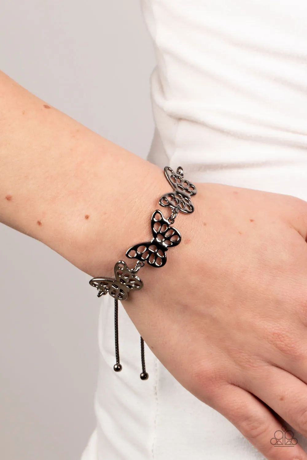 Put a WING on It - Black Bracelet