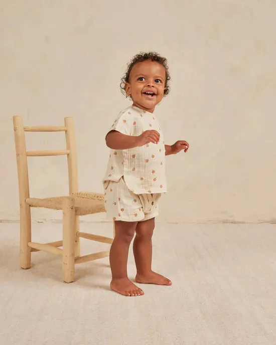 Quincy Mae Woven Boxy Top and Shorts Set - Oranges