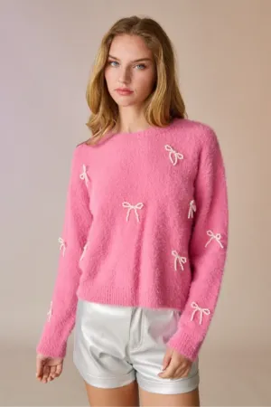 "Delilah" Pearl Bow Sweater