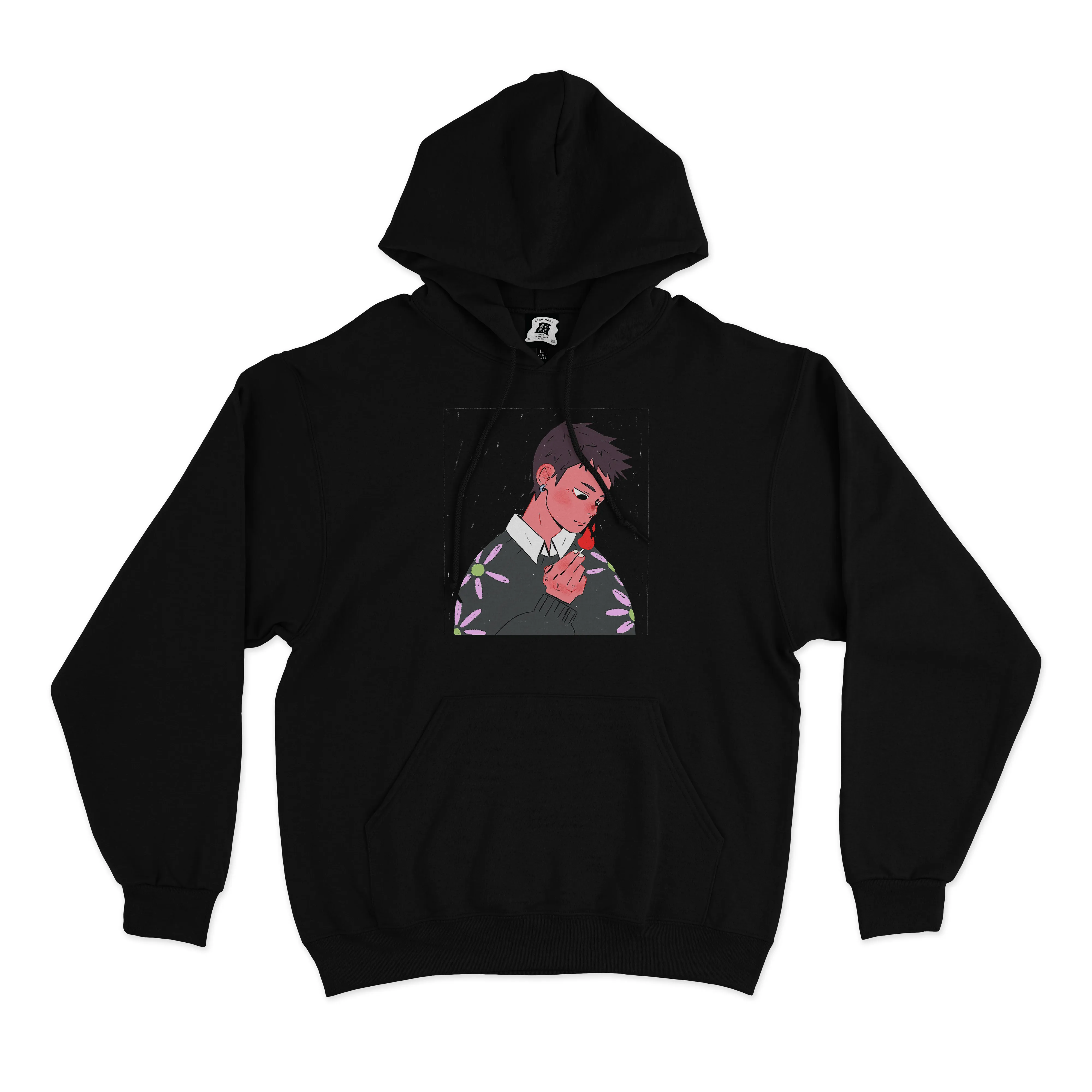 "Fire Light" Basic Hoodie Black