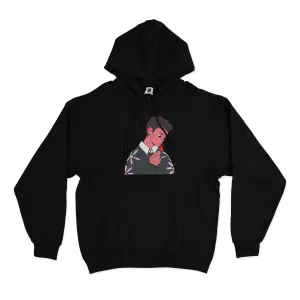 "Fire Light" Basic Hoodie Black