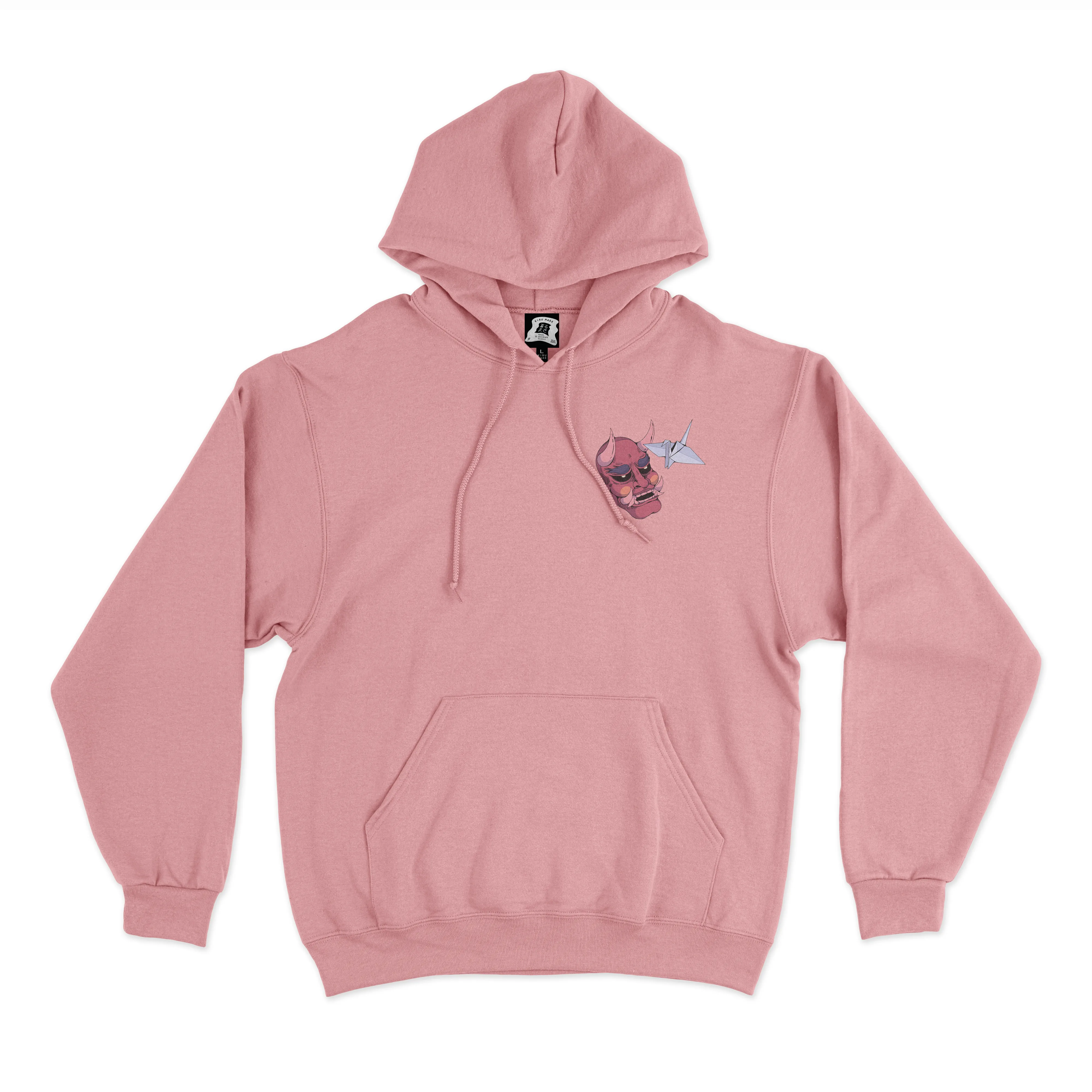 "Oni-Shikigami" Fleece Hoodie Light Pink