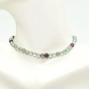 Rainbow Fluorite Bead Bracelet 4mm