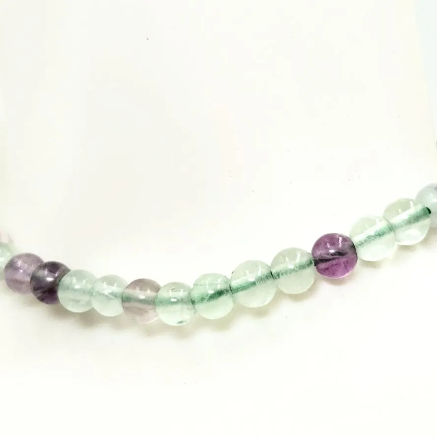 Rainbow Fluorite Bead Bracelet 4mm