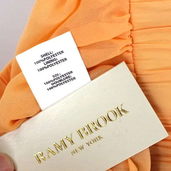Ramy Brook August Mini Pleated Shorts Nectar Orange Side Pouch Pockets Small NEW