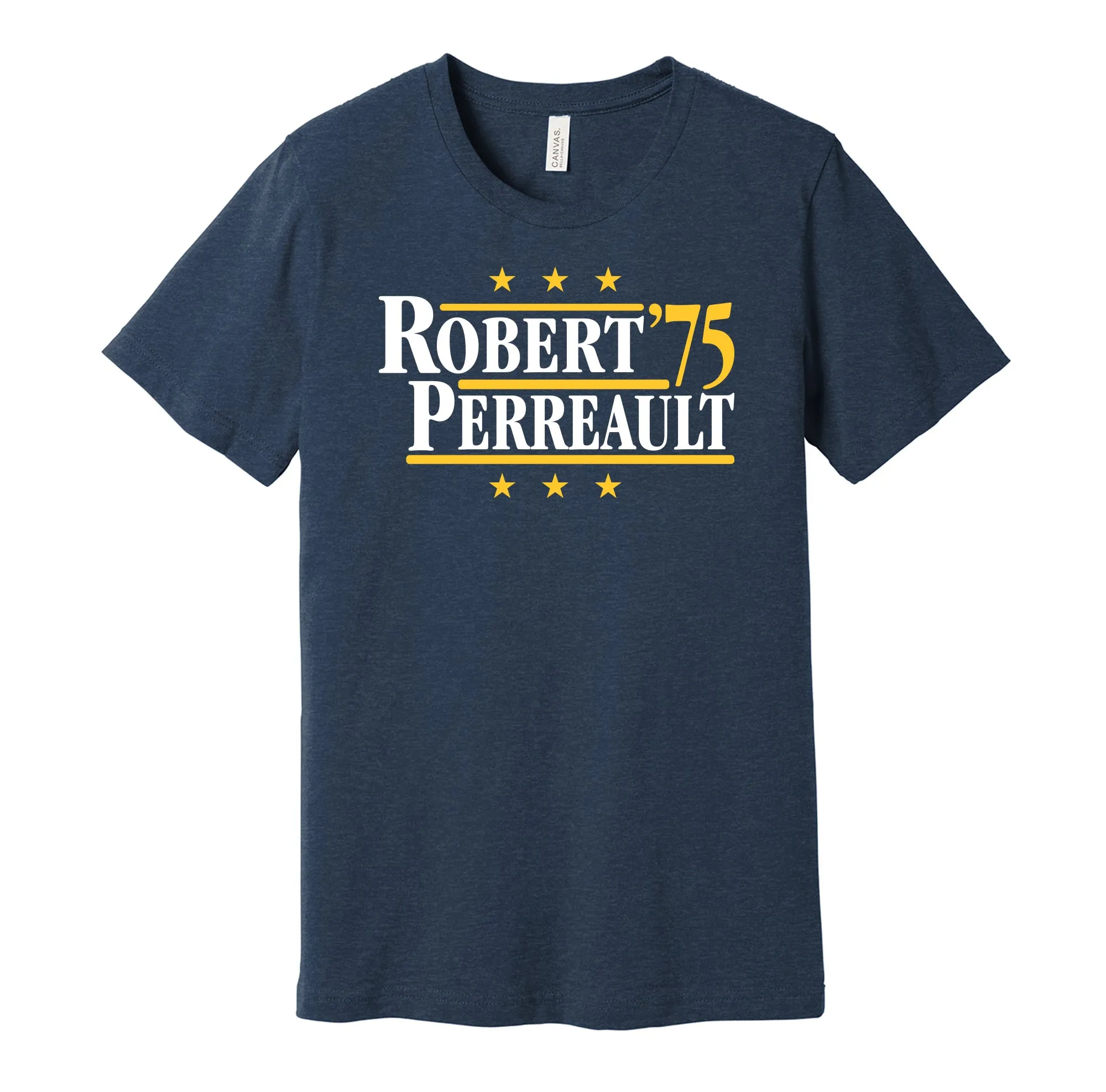 Robert & Perreault '75 - Buffalo Hockey Legends Political Campaign Parody T-Shirt - Hyper Than Hype Shirts