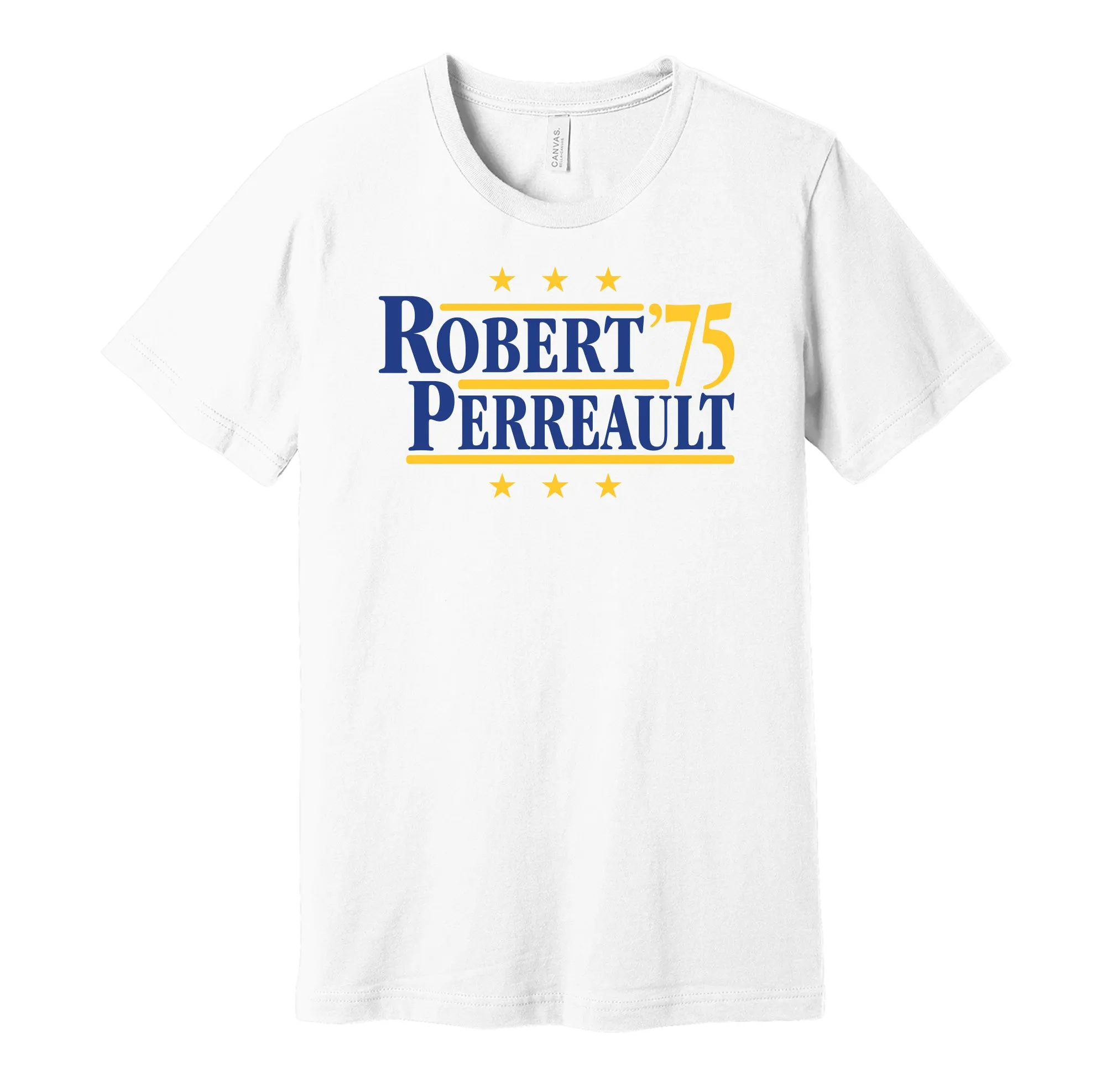 Robert & Perreault '75 - Buffalo Hockey Legends Political Campaign Parody T-Shirt - Hyper Than Hype Shirts