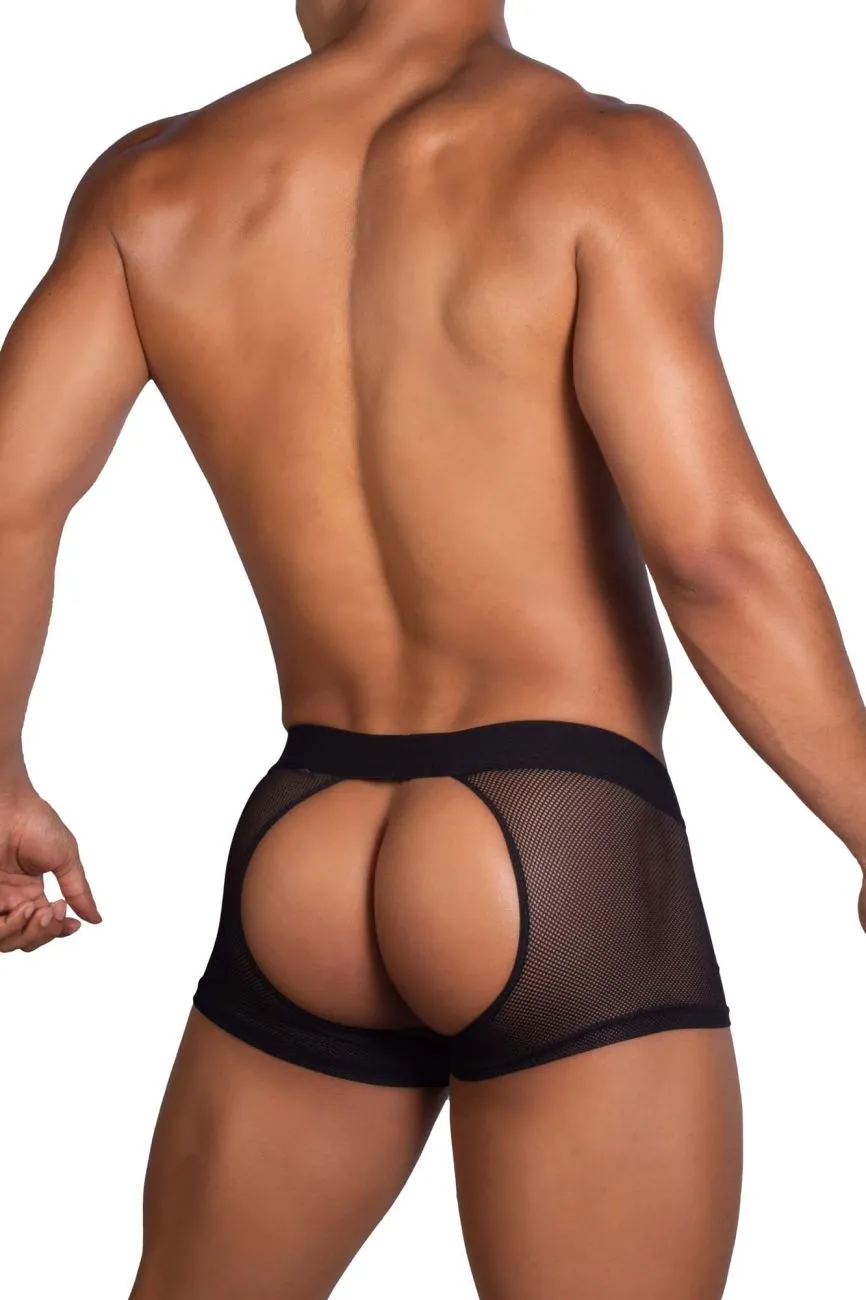 Roger Smuth RS075 Pouch Front Open Back Boxer Shorts Black