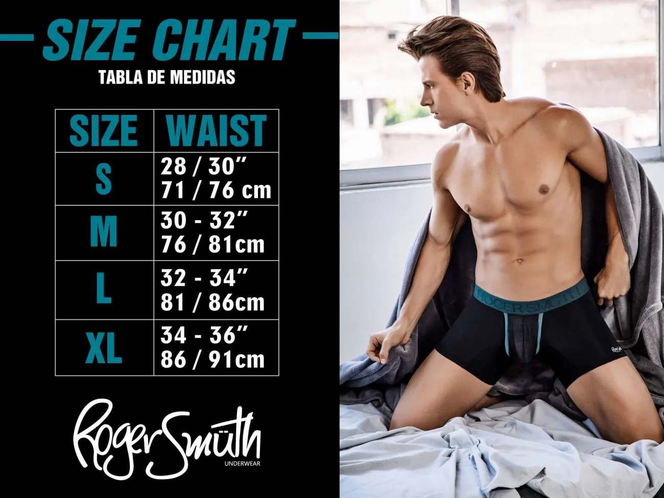 Roger Smuth RS075 Pouch Front Open Back Boxer Shorts Black