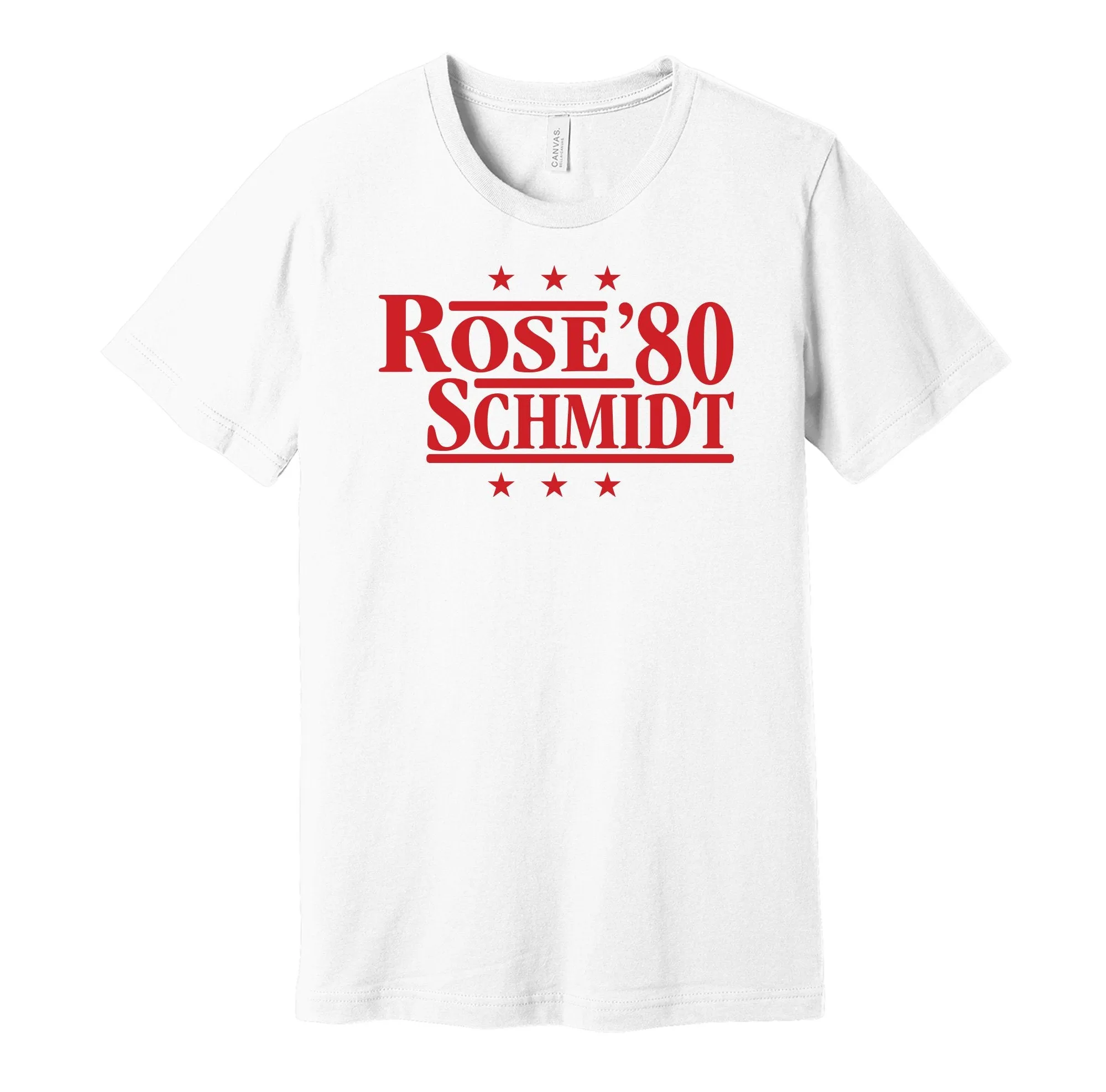 Rose & Schmidt '80 - Philadelphia Baseball Legends Political Campaign Parody T-Shirt - Hyper Than Hype Shirts