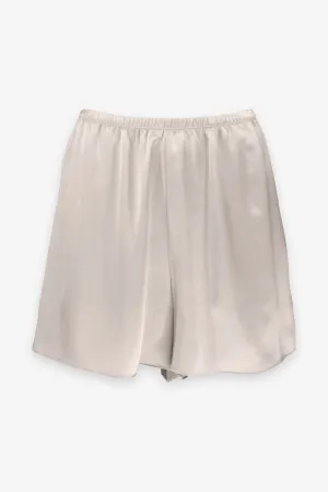 Satin Pull On Short in Smokey Quartz