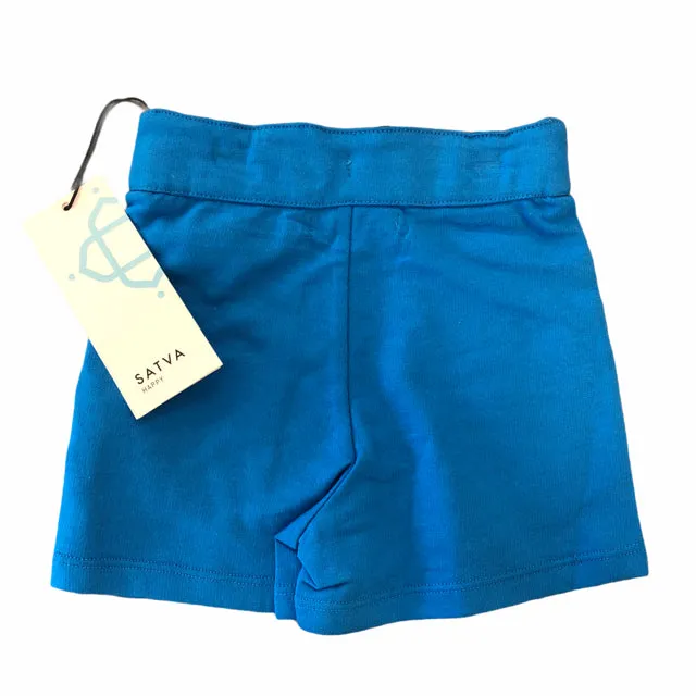 Satva Organic Cotton Blue Boy's Adventure Shorts - Waves (4T)