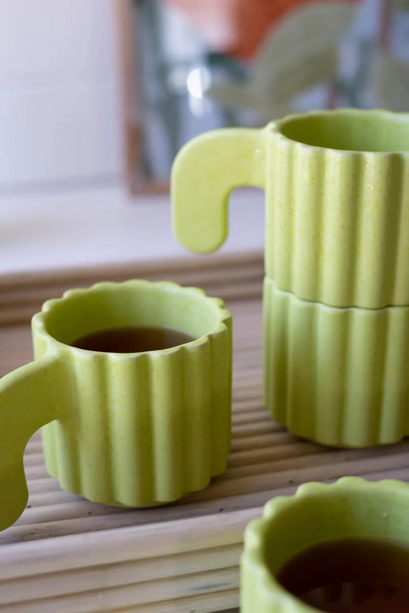 Set of 4 Stacking Ceramic Cacti Mugs