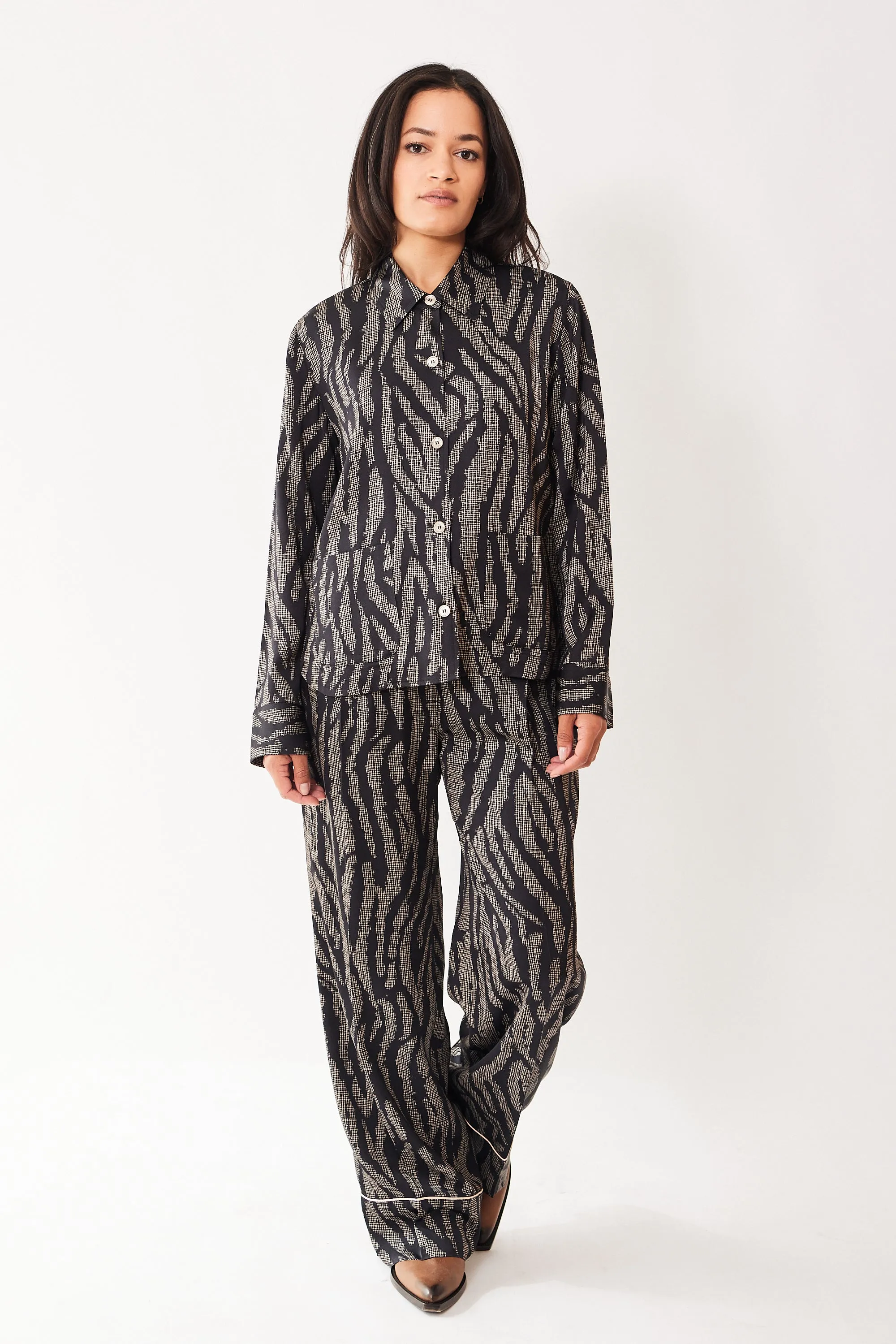 Seventy Zebra Crosshatch PJ Blouse