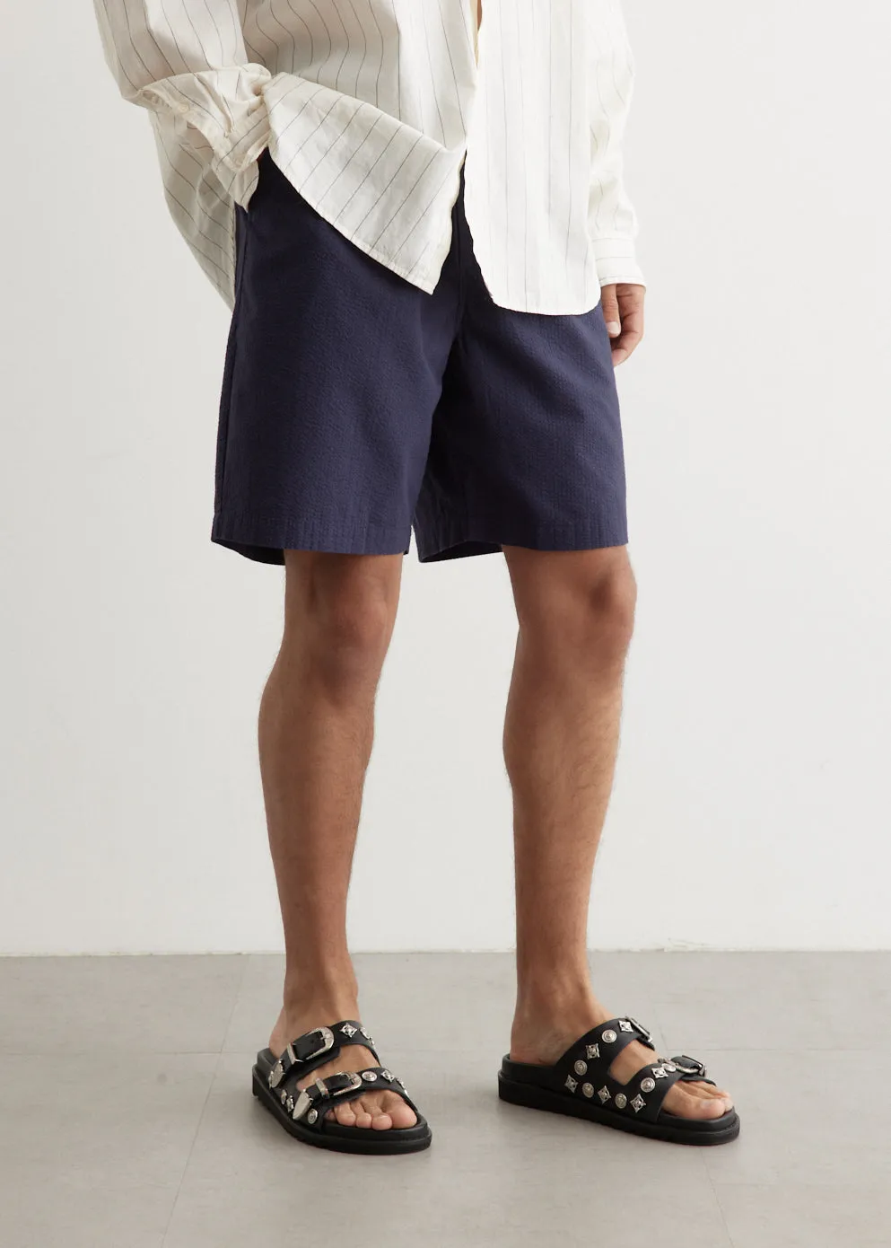 Smokestack Seersucker Boxy Shorts