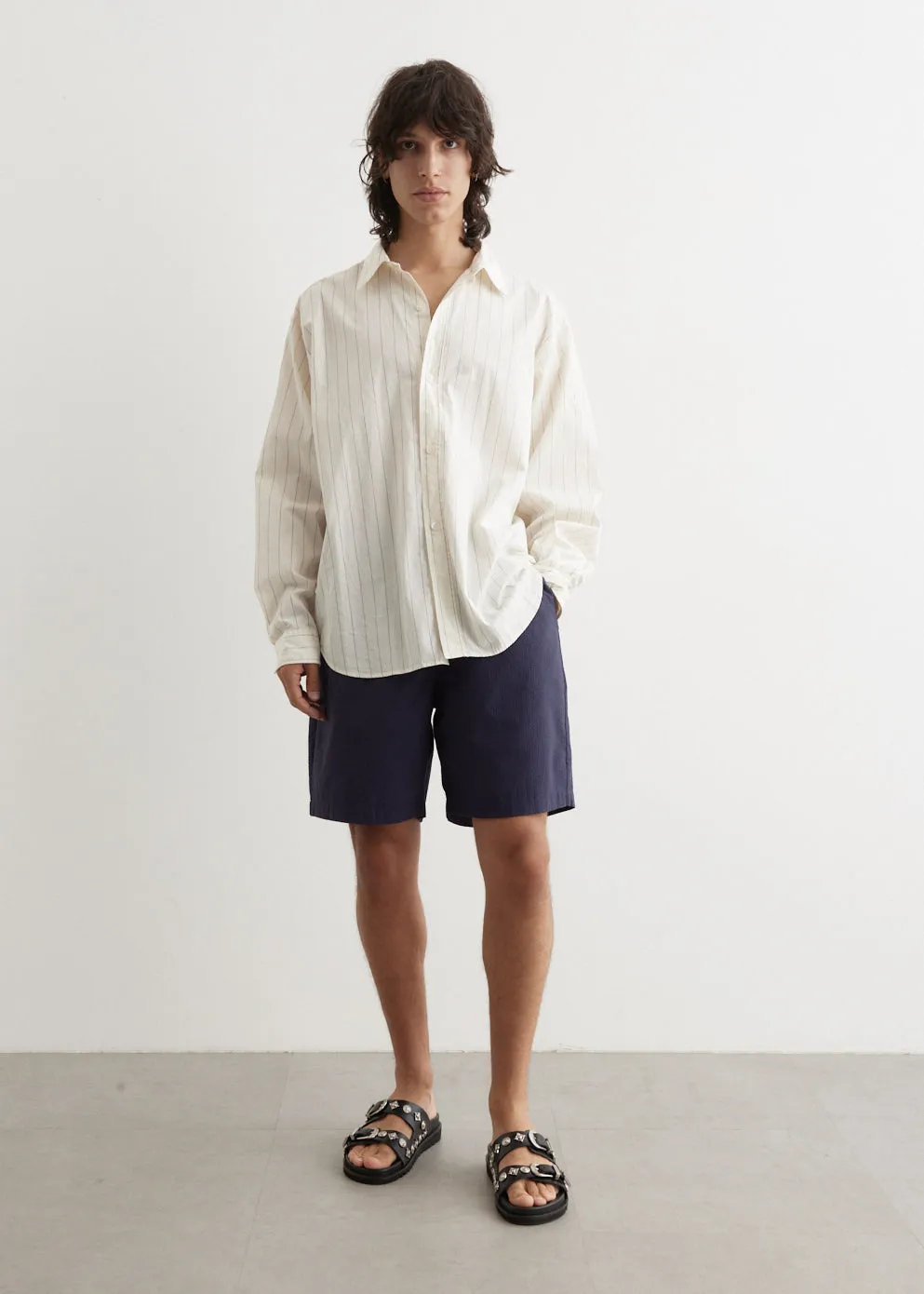 Smokestack Seersucker Boxy Shorts