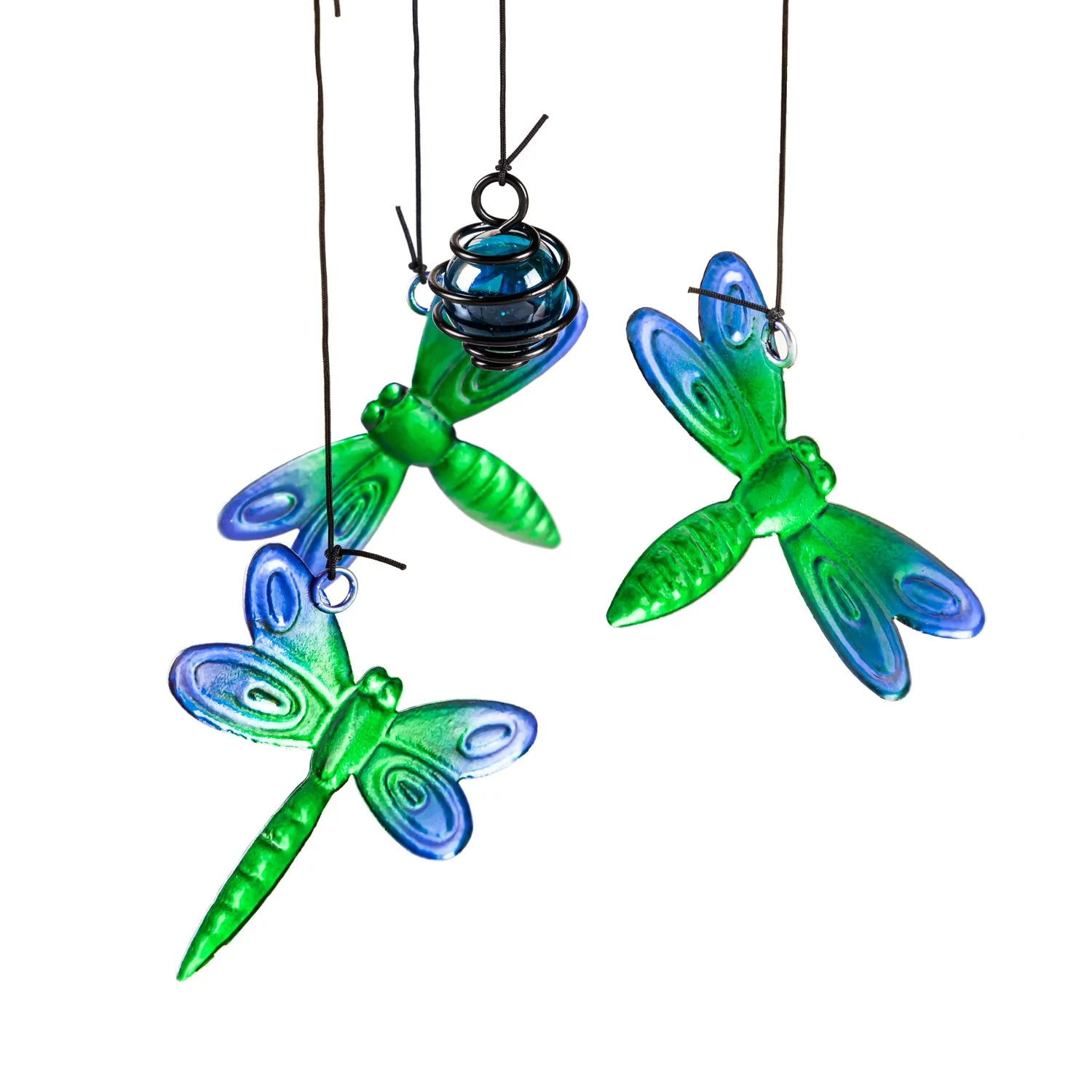 Solar Drip Light Hanging Garden Décor with Icon, Dragonfly,7.09"x7.09"x29.13"inches