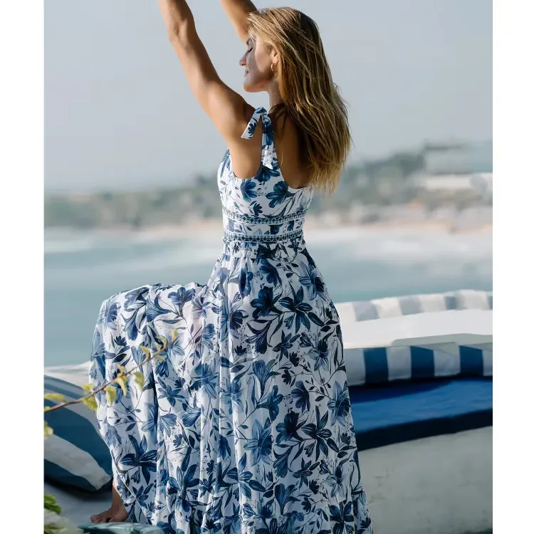 Sophia™ - Chic Floral V Neck One-Piece Swimsuit Set