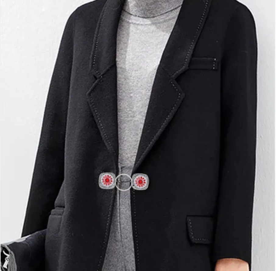 Statement Silver Tone Sweater Closure