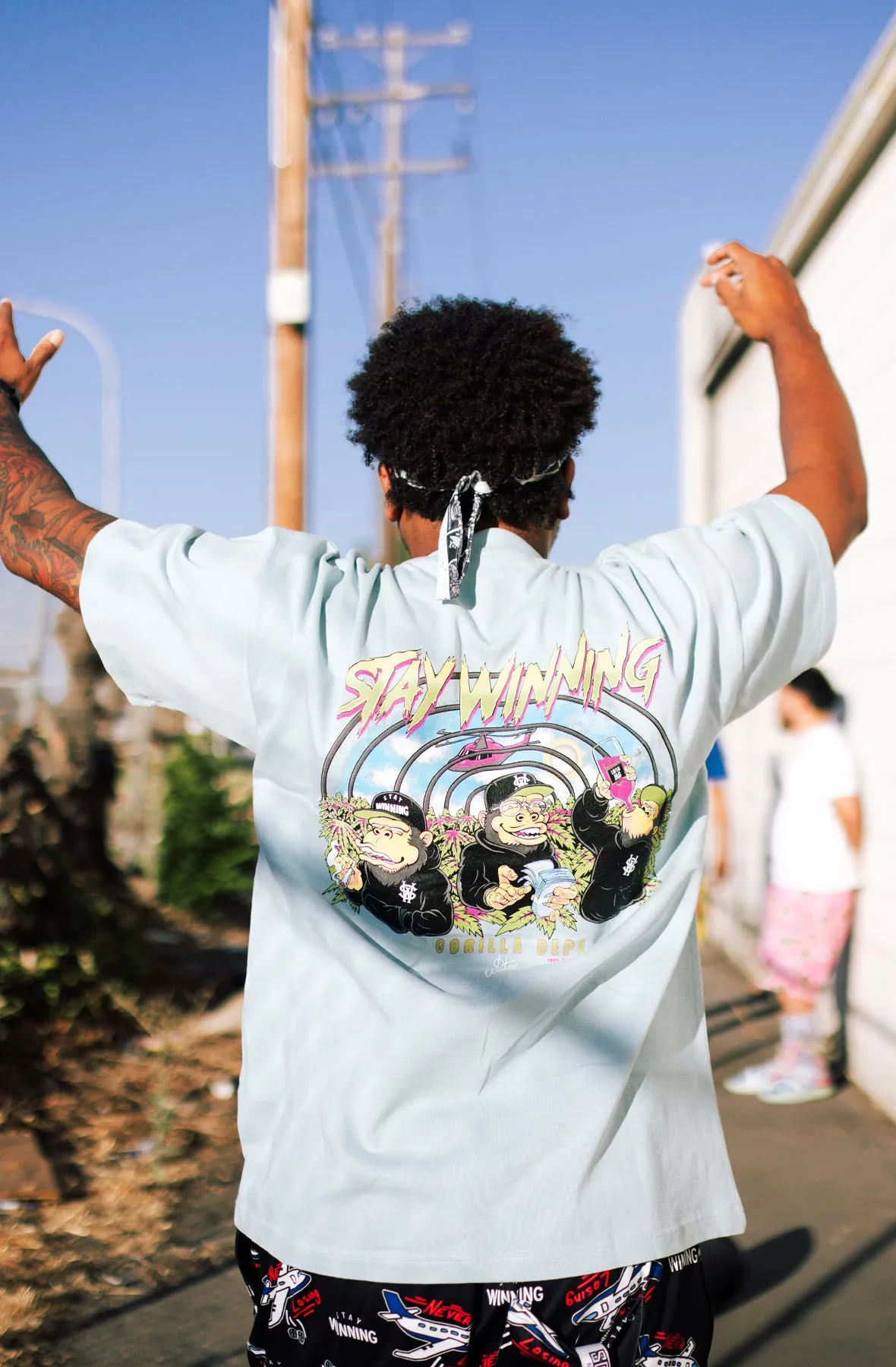 Stay Winning Gorilla Deps Blue Tee