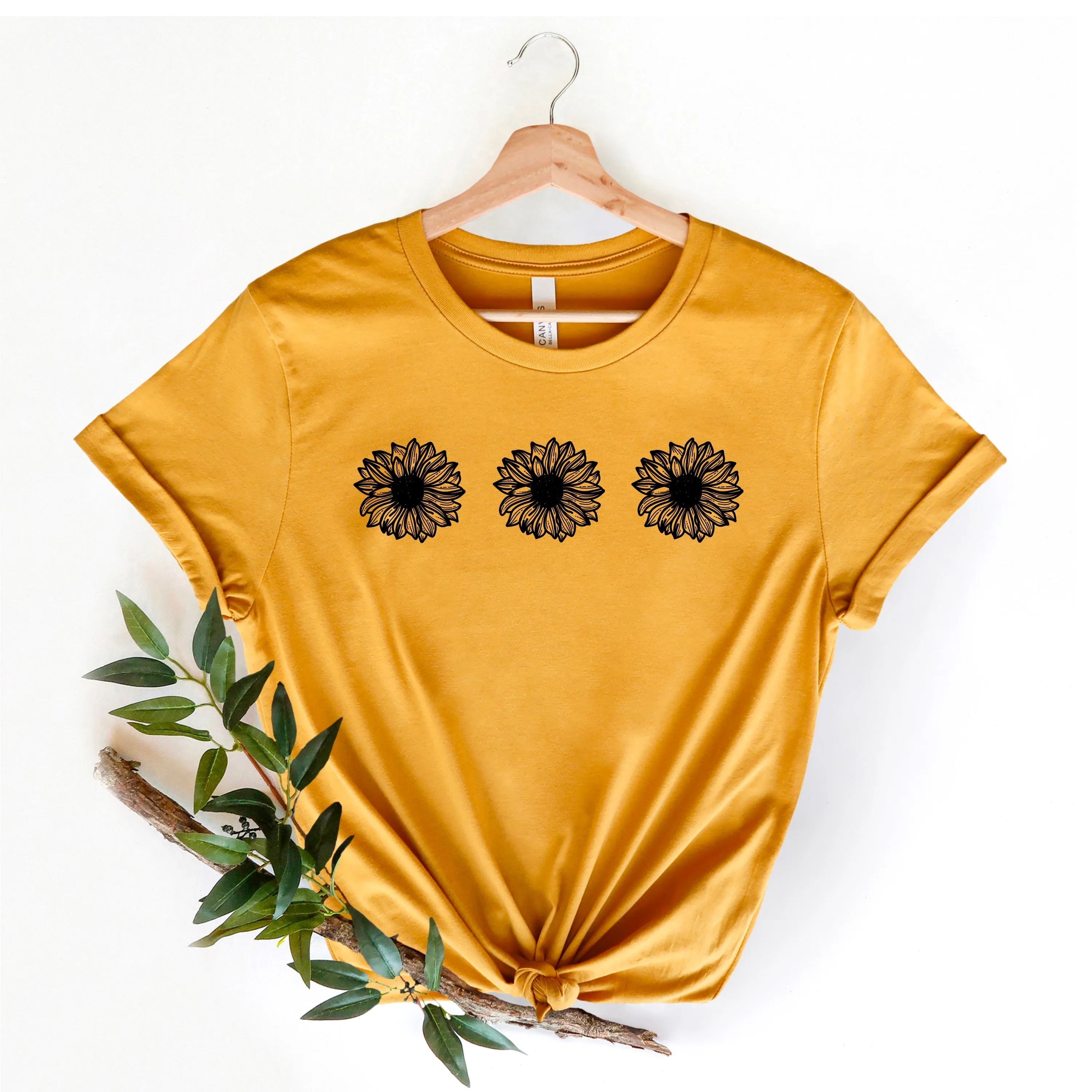 Sunflower Short-Sleeve Tee (Color: Heathered Mustard)