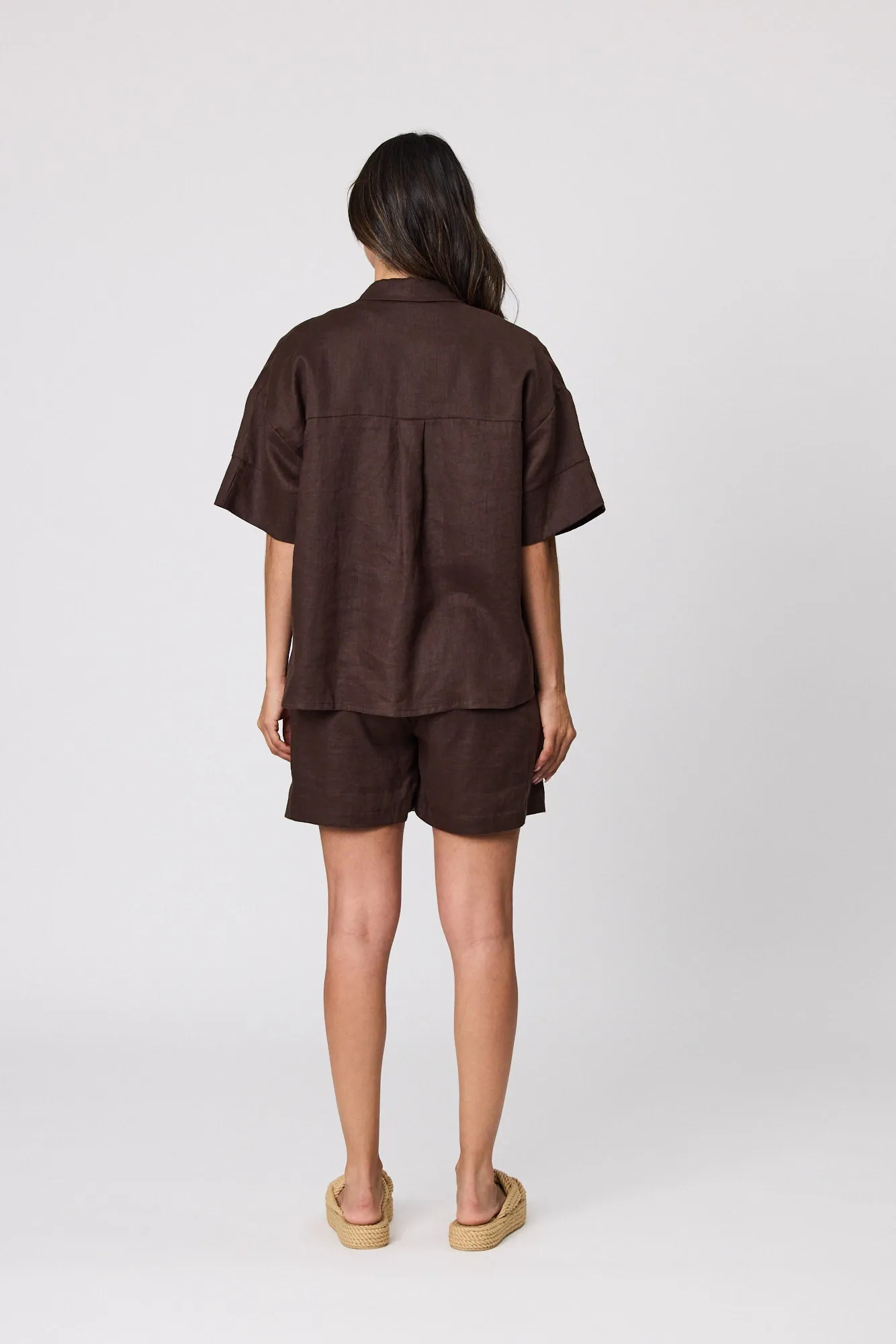 Sunrise Linen Shirt - Chocolate