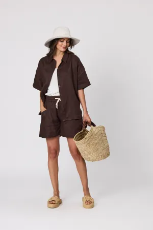 Sunrise Linen Shirt - Chocolate