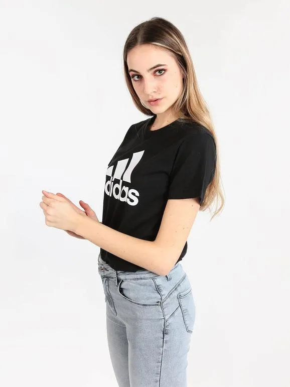 T-SHIRT ADIDAS DONNA MAGLIETTA TRAINING FITNESS LOUNGEWEAR ESSENTIALS LOGO BLACK