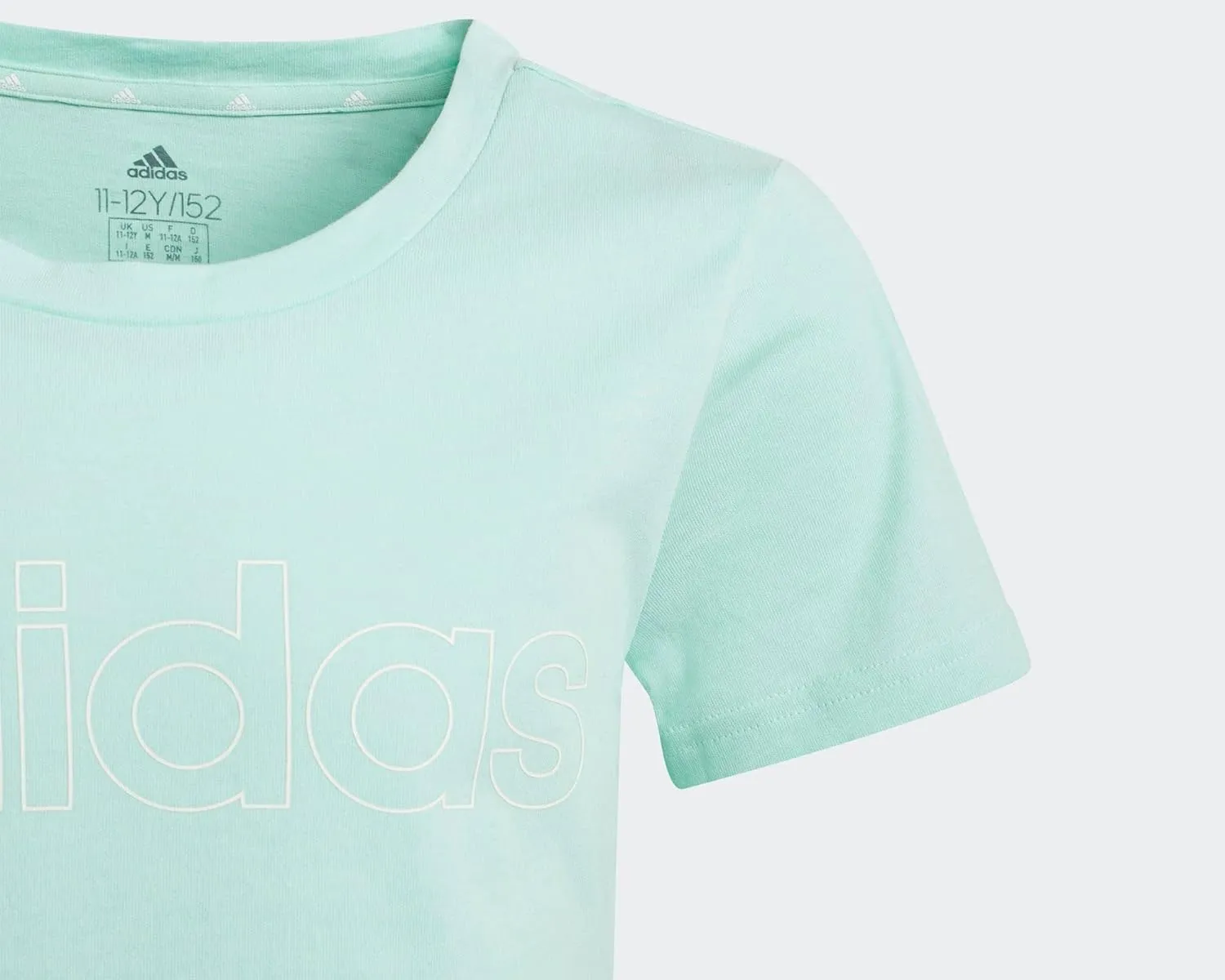 T-SHIRT MAGLIA BIMBO BIMBA ADIDAS LOGO BAMBINO JUNIOR AZZURRA
