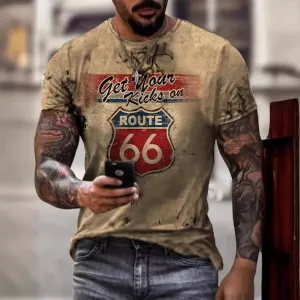 T-shirt pour homme Route 66 Vintage