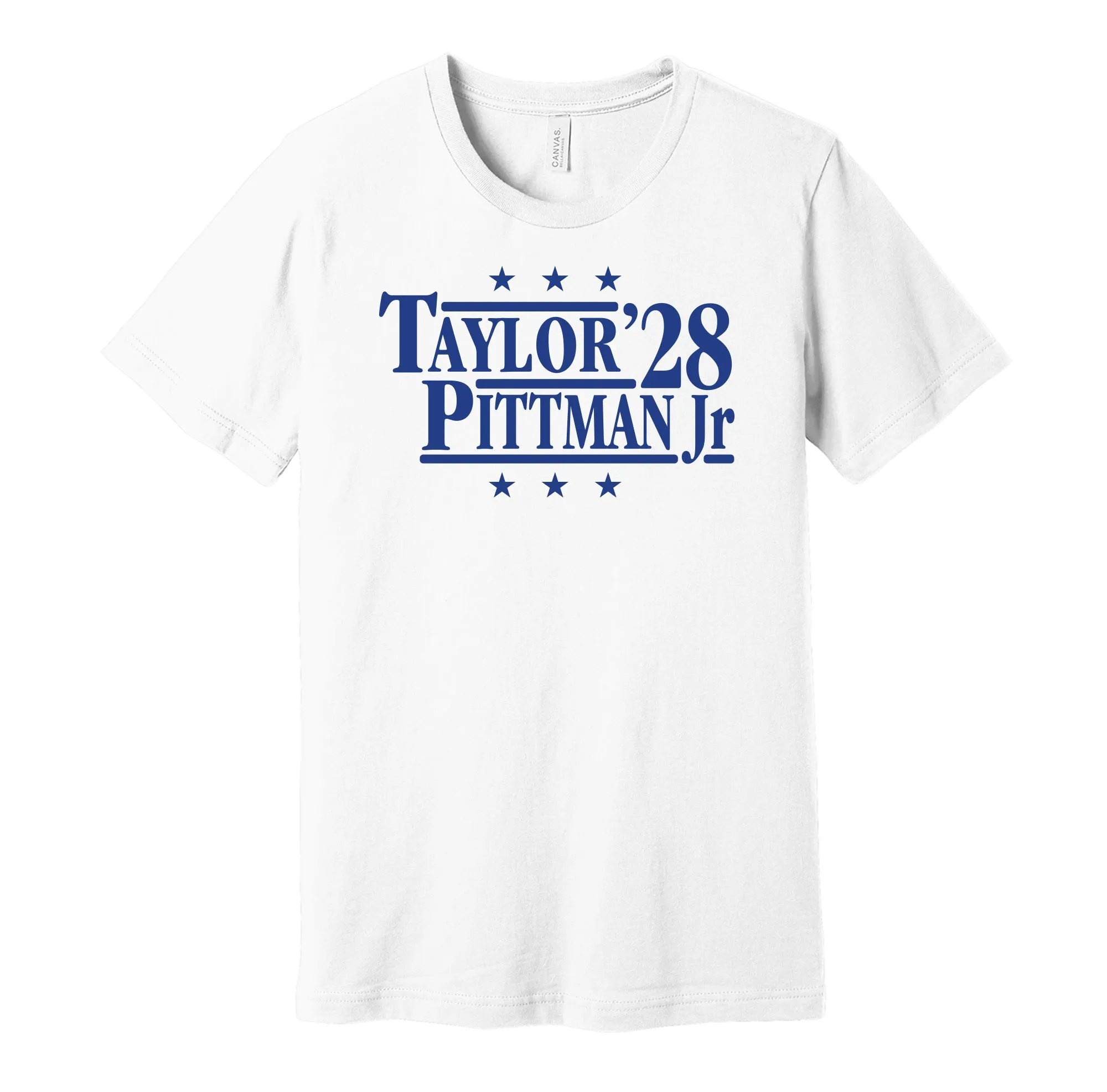 Taylor & Pittman Jr '28 - Indianapolis Football Legends Political Campaign Parody T-Shirt - Hyper Than Hype Shirts