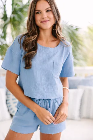 Tell You Everything Denim Blue Gauze Set
