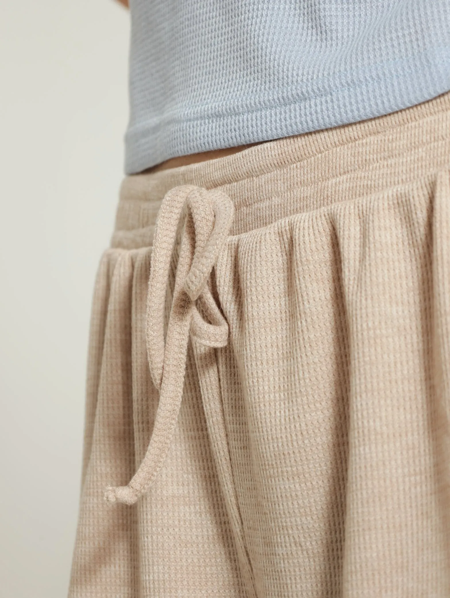 Texture Knit Boxy Shorts - Oatmeal