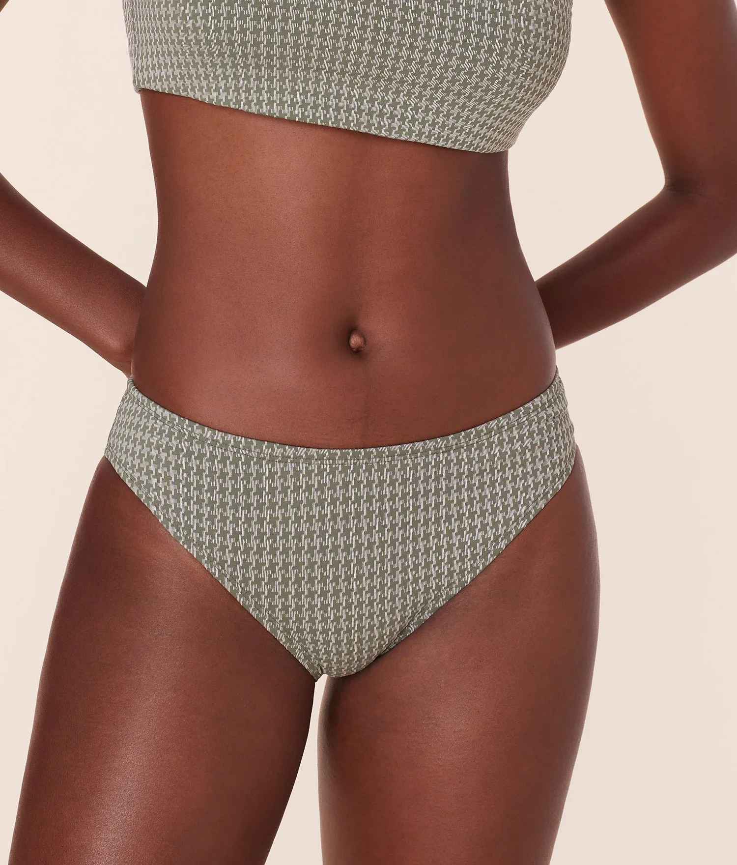 The Classic Bikini Bottom - Houndstooth - Seagrass