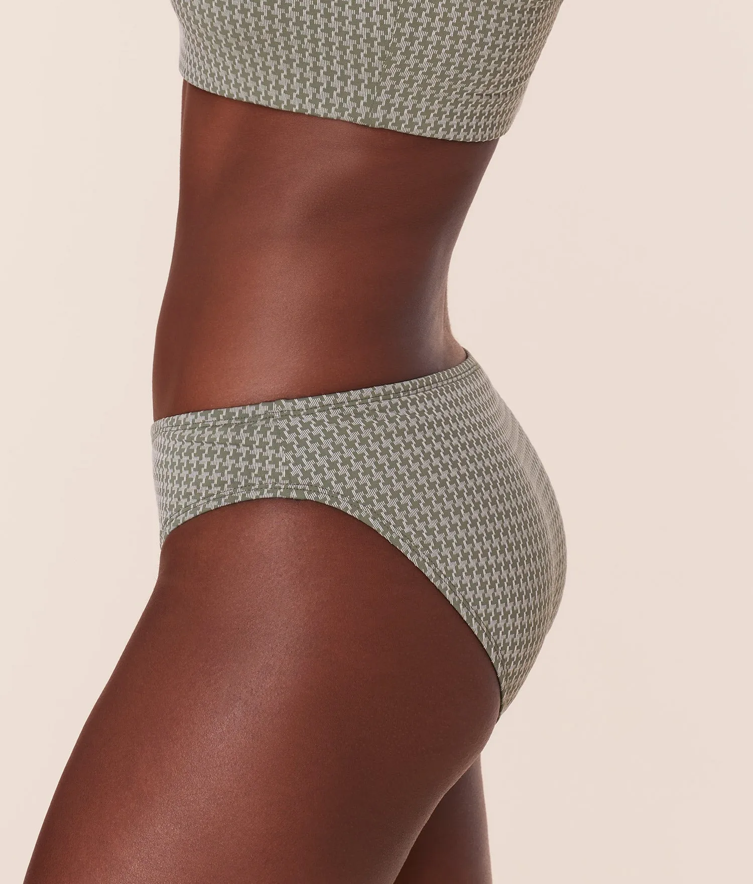 The Classic Bikini Bottom - Houndstooth - Seagrass