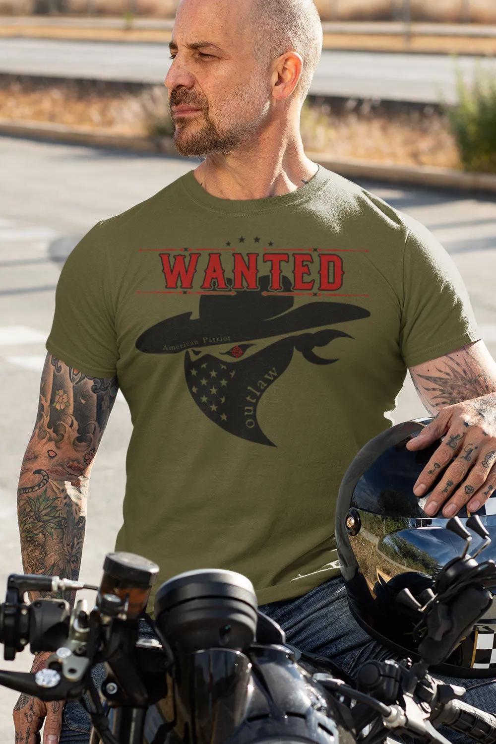 The Outlaw Men's Patriotic Lifestyle T Shirt Made in America