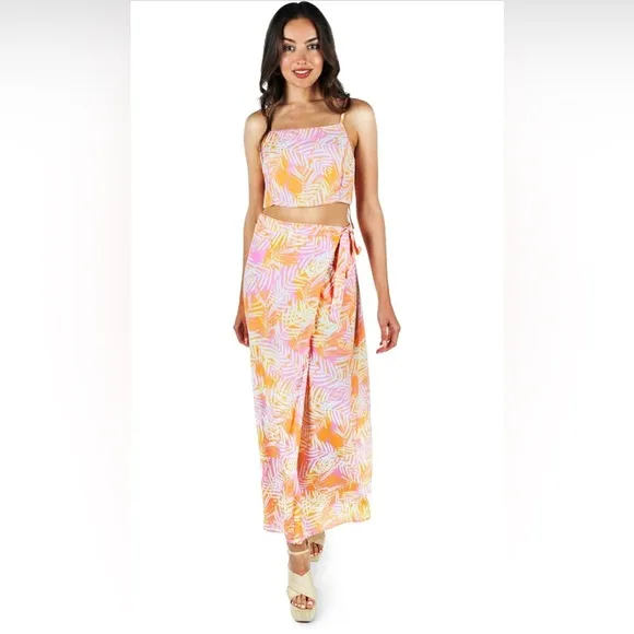 Tipsy Elves Maxi Dress for Women Sleeveless 2Piece Casual Long Cute Colorful 3
