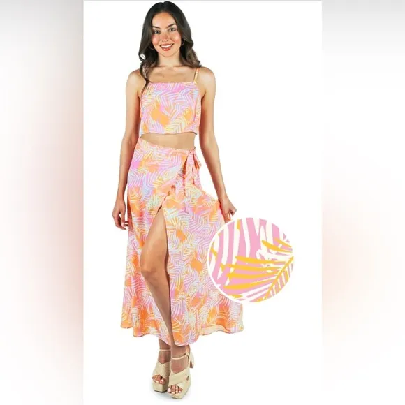 Tipsy Elves Maxi Dress for Women Sleeveless 2Piece Casual Long Cute Colorful 3