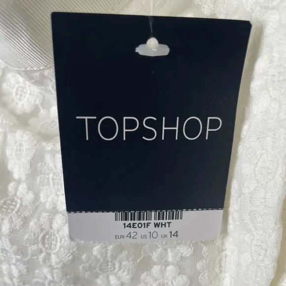 Topshop Lace Floral Shorts White, Size 10 New