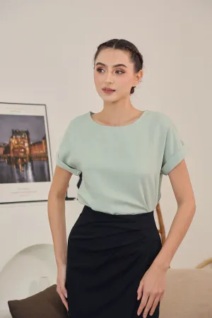 Tova Color Top in Sage Texture