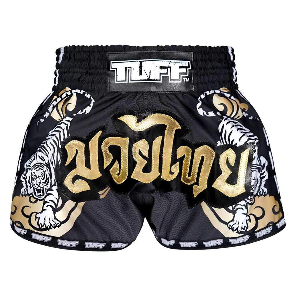 Tuff Kids Retro Style Shorts - White Tiger Yantra