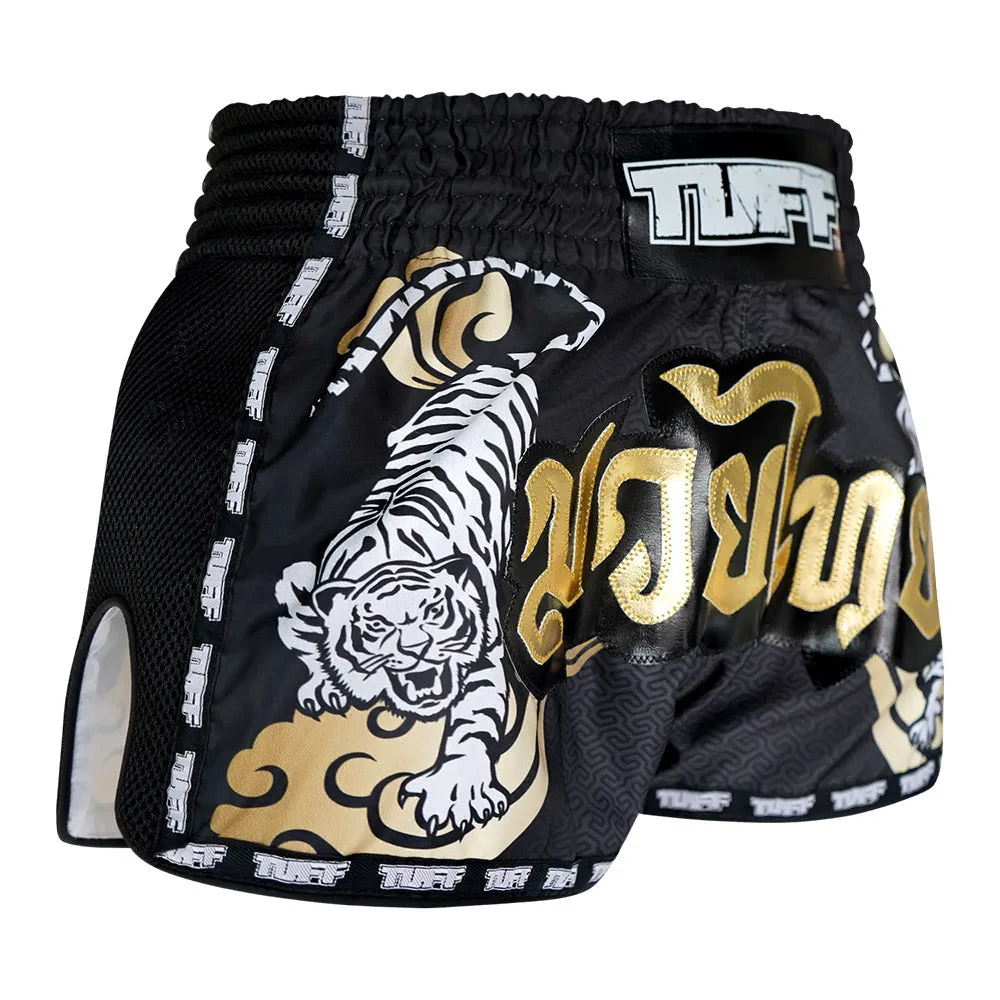 Tuff Kids Retro Style Shorts - White Tiger Yantra
