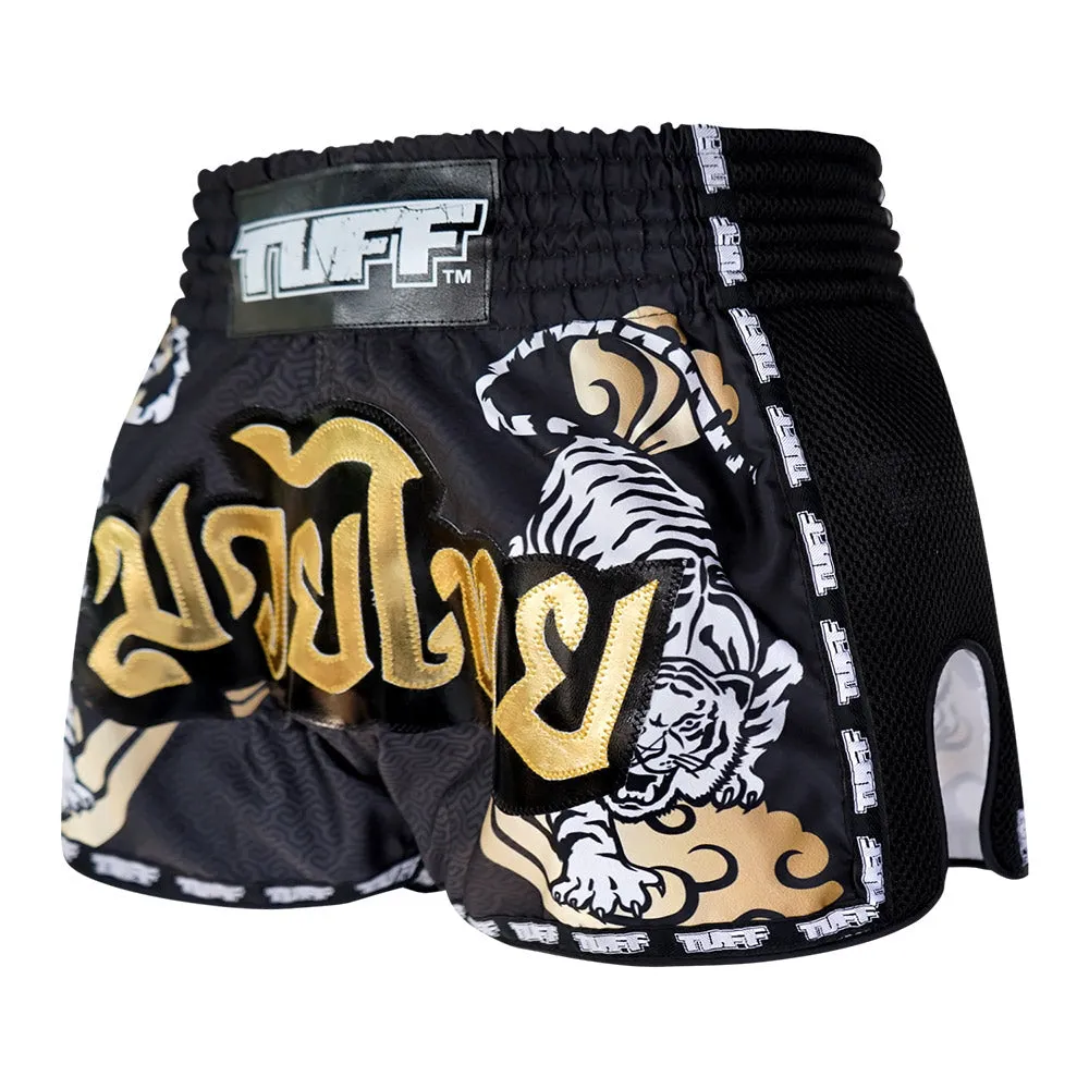 Tuff Kids Retro Style Shorts - White Tiger Yantra