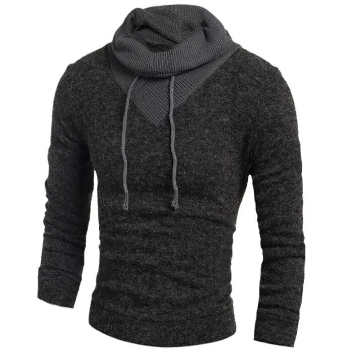 Turtleneck Sweater Stylish Knitted Long Sleeve High-Neck pullover Sweaters Men Sweater Male Sweaters Pullover-Size XXL