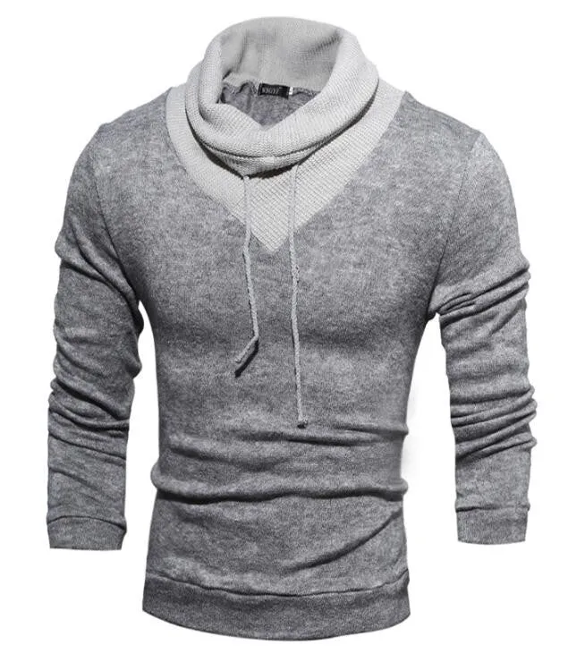 Turtleneck Sweater Stylish Knitted Long Sleeve High-Neck pullover Sweaters Men Sweater Male Sweaters Pullover-Size XXL