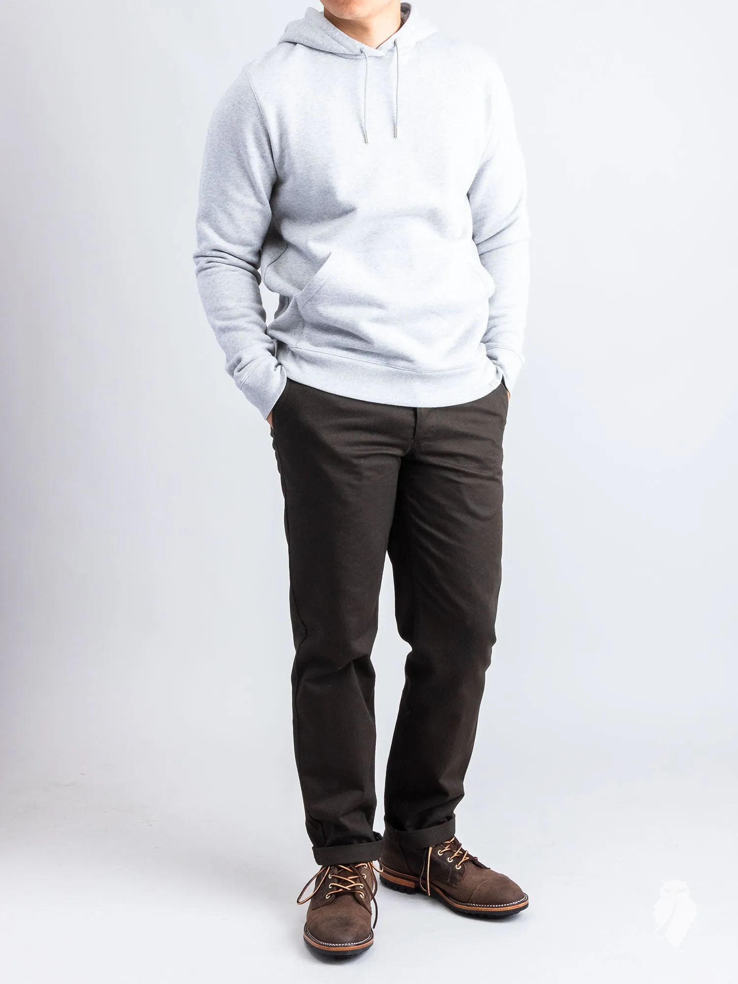 Vagn Pullover Hoodie in Light Grey Melange