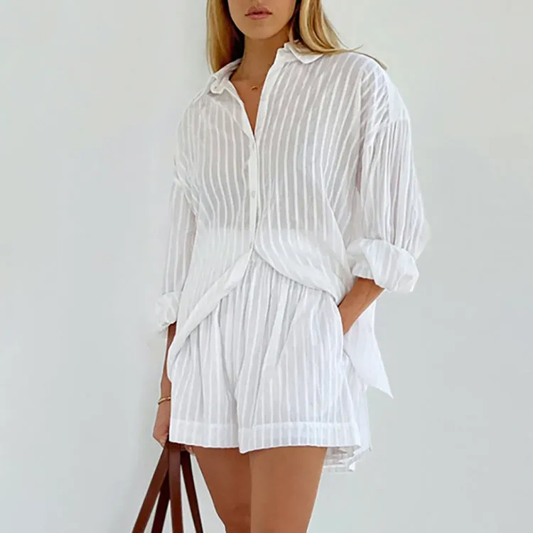 Vera - Light and Airy Button-Up & Shorts Ensemble