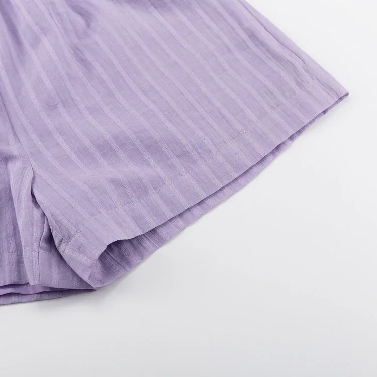 Vera - Light and Airy Button-Up & Shorts Ensemble