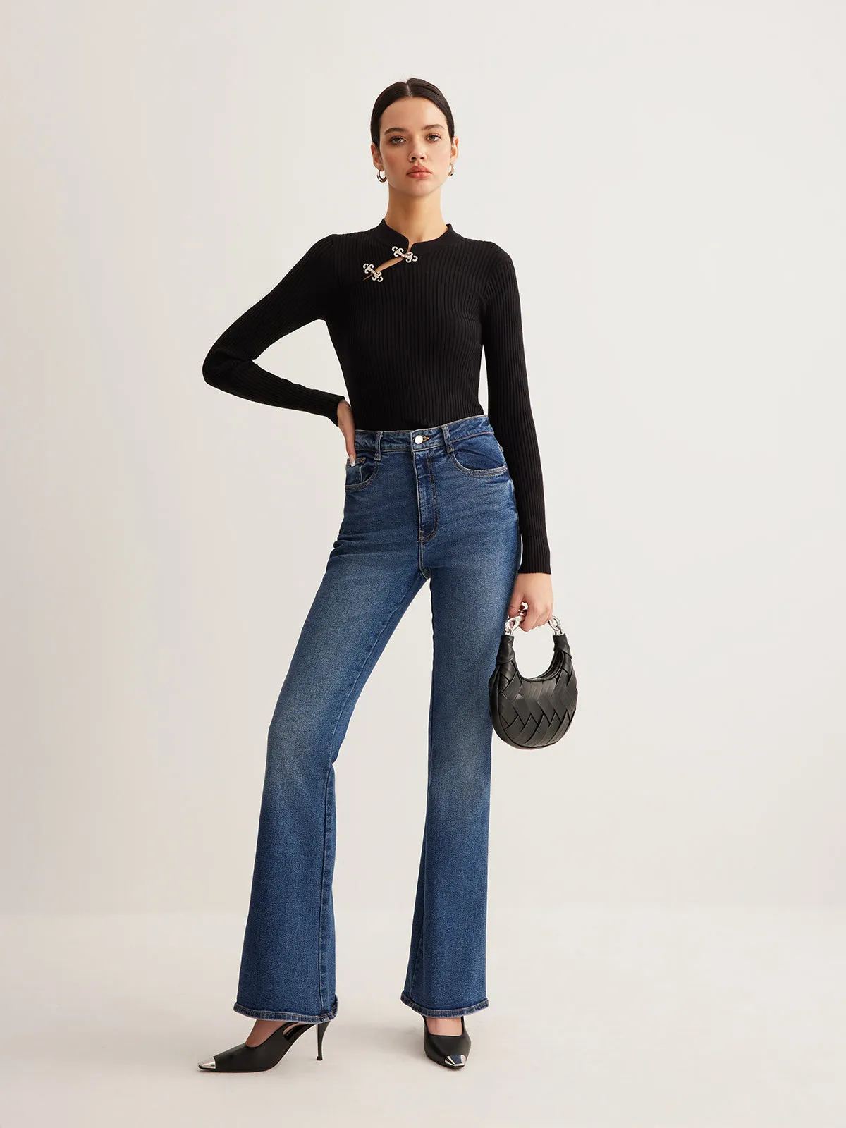 Versatile Metal Decor Knit Top
