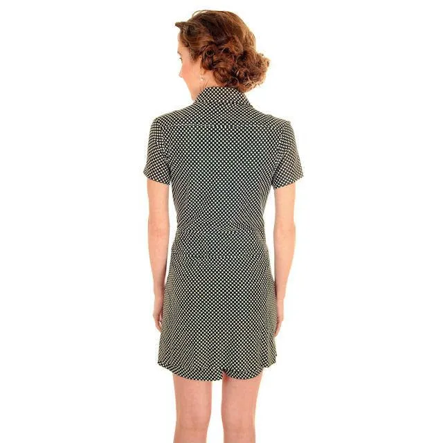 Vintage Ladies Playsuit 1970s Polyester Polka Dots Small